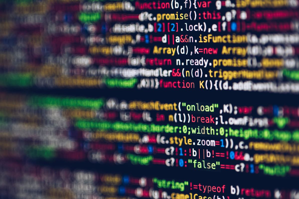 Colorful programming code on a screen