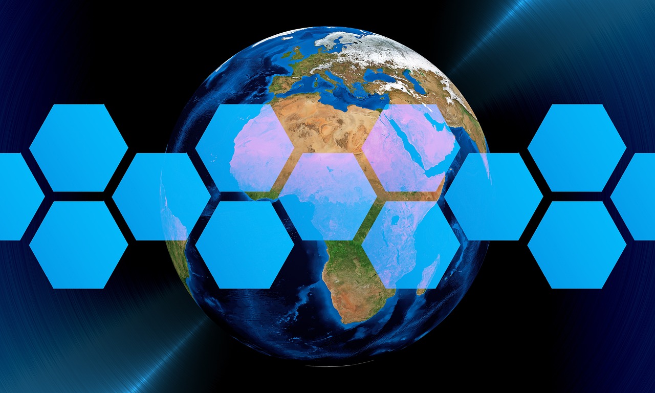 A world map with connected network nodes representing a global delivery network