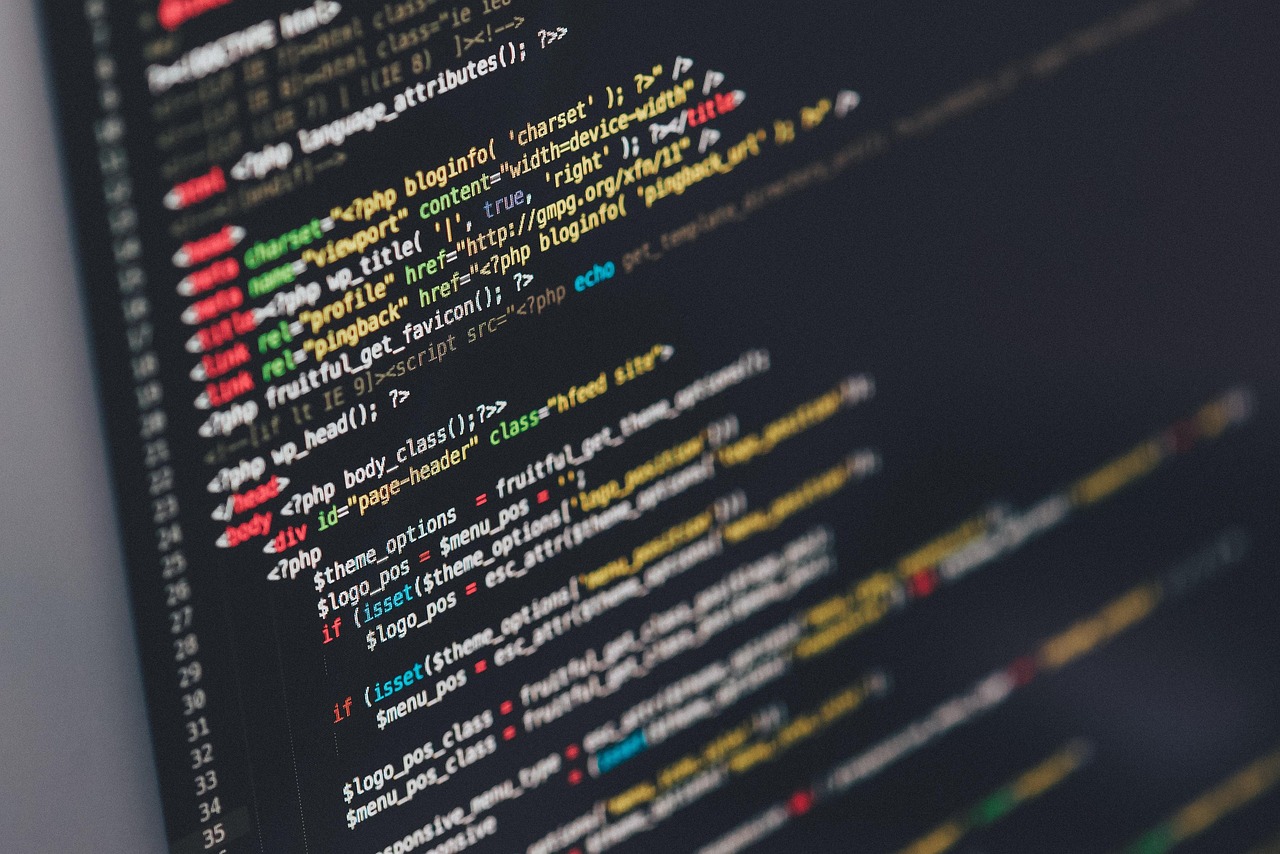 Du code source affiché sur un écran
