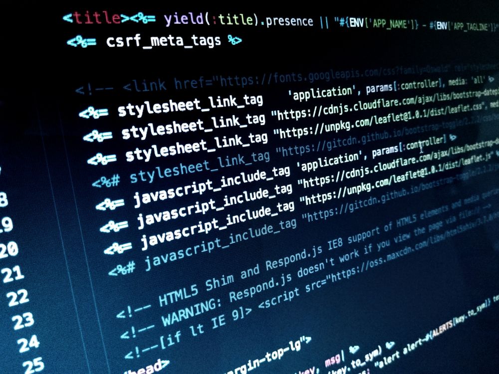 HTML and JavaScript source code displayed on a screen
